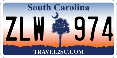 SC license plate ZLW974