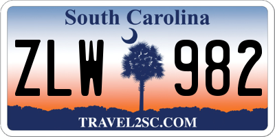 SC license plate ZLW982