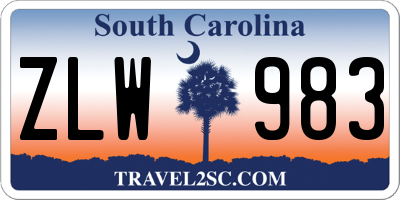 SC license plate ZLW983