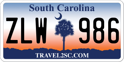 SC license plate ZLW986