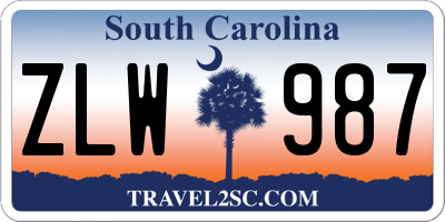 SC license plate ZLW987