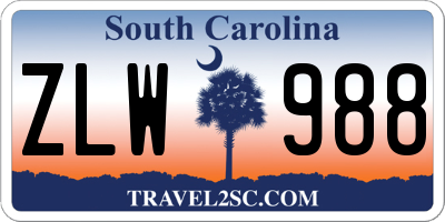 SC license plate ZLW988
