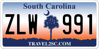SC license plate ZLW991