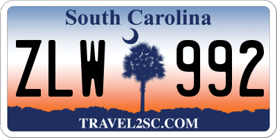 SC license plate ZLW992