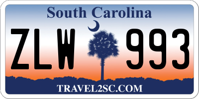 SC license plate ZLW993