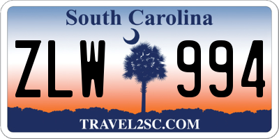 SC license plate ZLW994