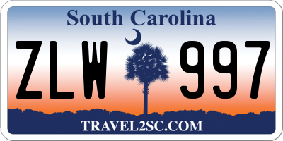 SC license plate ZLW997