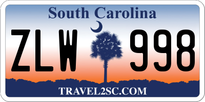 SC license plate ZLW998