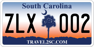 SC license plate ZLX002