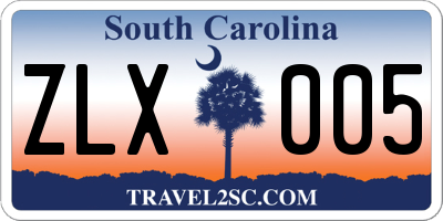 SC license plate ZLX005