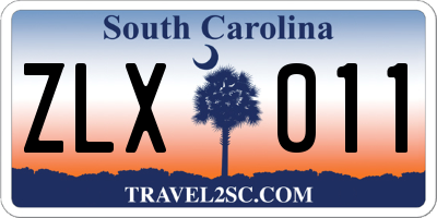 SC license plate ZLX011