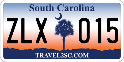 SC license plate ZLX015