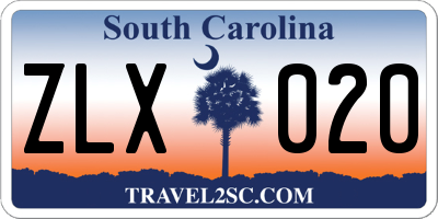 SC license plate ZLX020