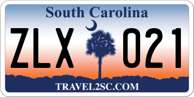 SC license plate ZLX021
