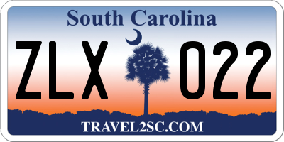 SC license plate ZLX022