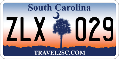 SC license plate ZLX029