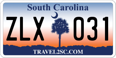 SC license plate ZLX031