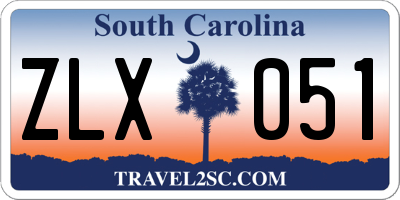 SC license plate ZLX051