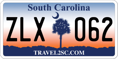 SC license plate ZLX062