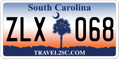 SC license plate ZLX068