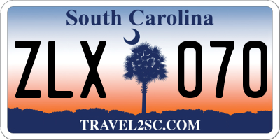 SC license plate ZLX070