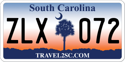 SC license plate ZLX072