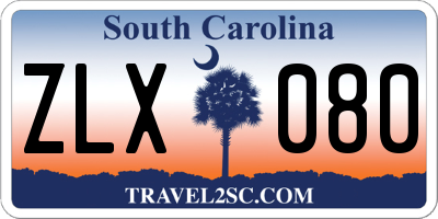 SC license plate ZLX080