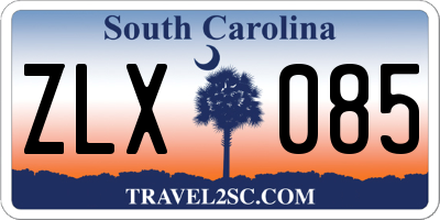 SC license plate ZLX085