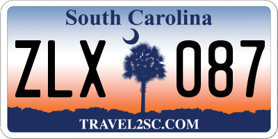 SC license plate ZLX087