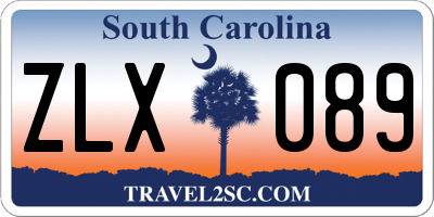 SC license plate ZLX089