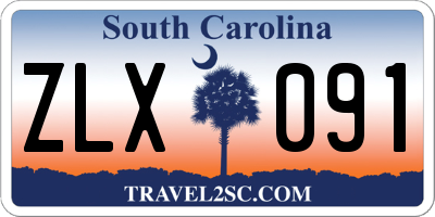SC license plate ZLX091
