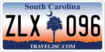 SC license plate ZLX096