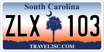 SC license plate ZLX103