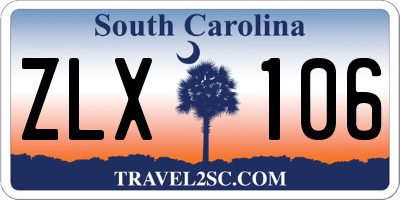 SC license plate ZLX106