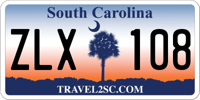 SC license plate ZLX108
