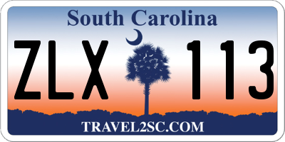 SC license plate ZLX113