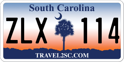 SC license plate ZLX114