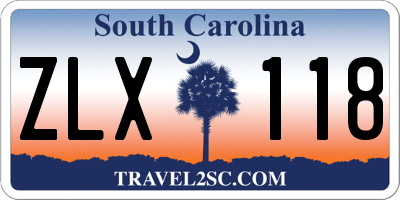 SC license plate ZLX118
