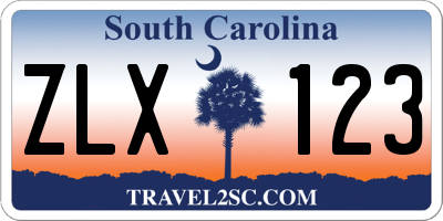 SC license plate ZLX123
