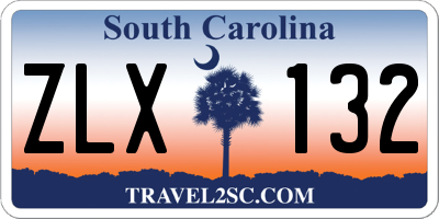 SC license plate ZLX132