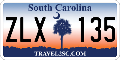 SC license plate ZLX135