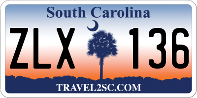 SC license plate ZLX136