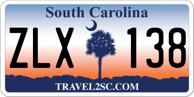 SC license plate ZLX138