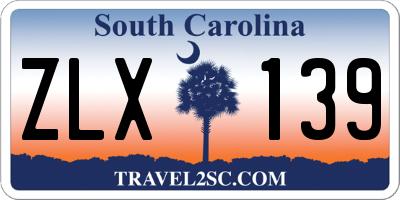 SC license plate ZLX139