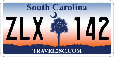 SC license plate ZLX142