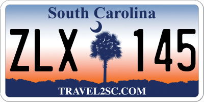 SC license plate ZLX145