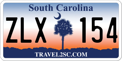 SC license plate ZLX154