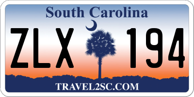 SC license plate ZLX194