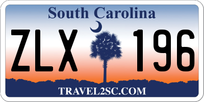 SC license plate ZLX196