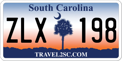 SC license plate ZLX198